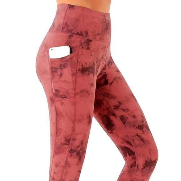 Pants - Soft! High Waisted Compression Tie dye Workout fitness yoga leggings w/ pockets